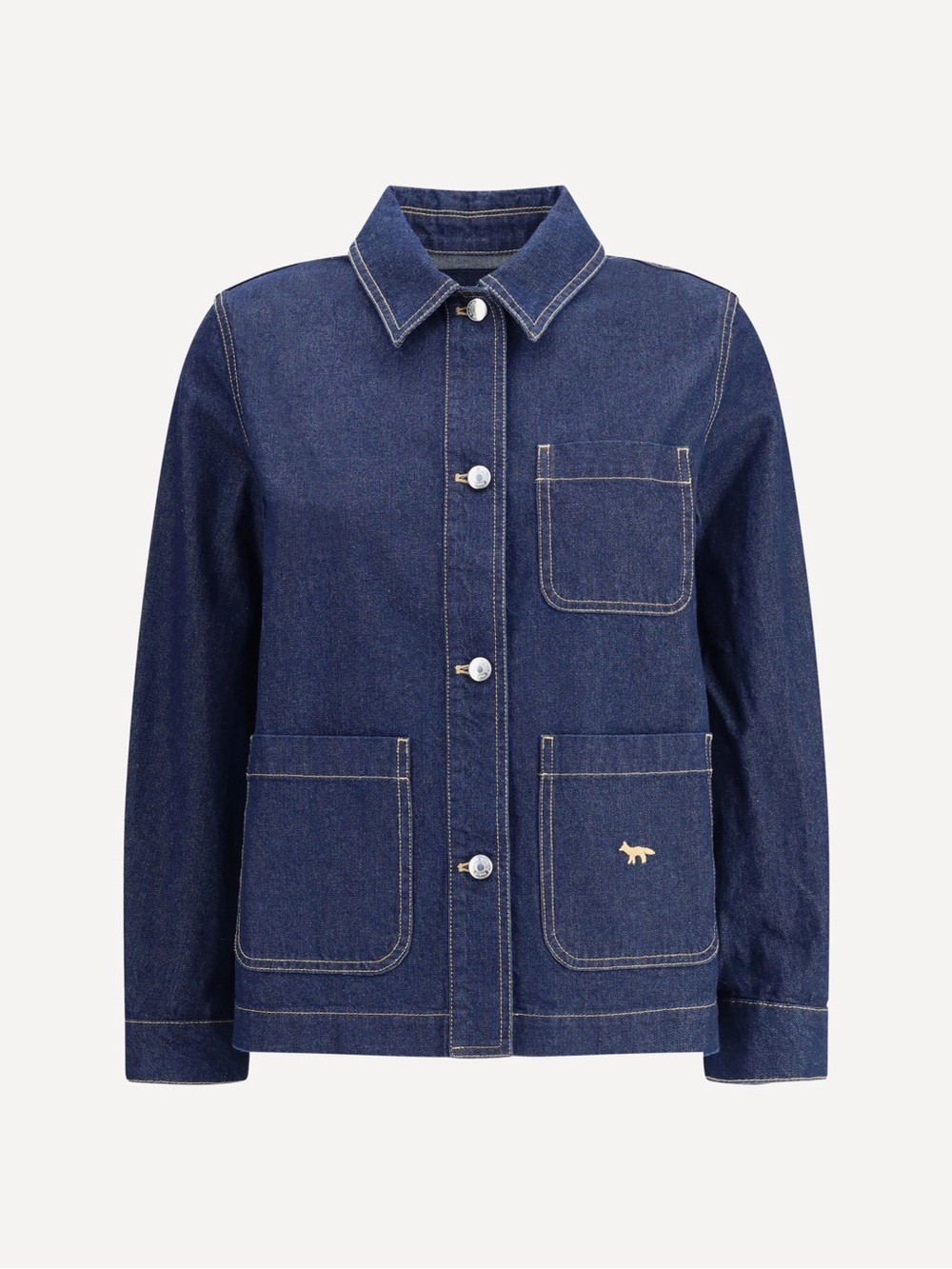 MAISON KITSUNE Women’s Indigo Denim Chore Jacket Size S